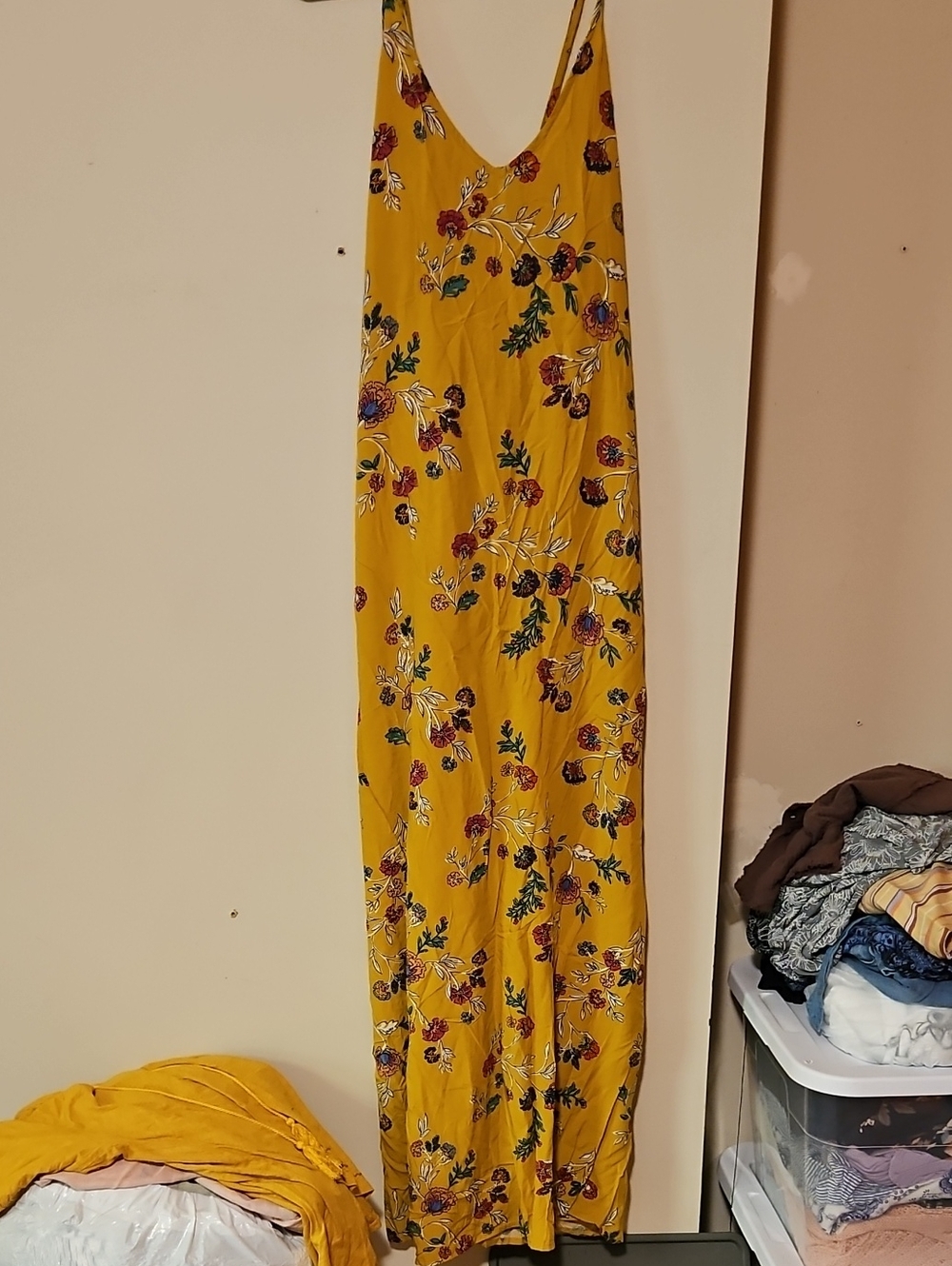 Old Navy Yellow Floral Maxi Dress